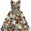 Dresses * | Hell Bunny Adelaida Tiki 50'S Swing Dress Black