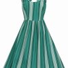 Dresses * | Collectif Titta Mint Humbug 50'S Swing Dress Green