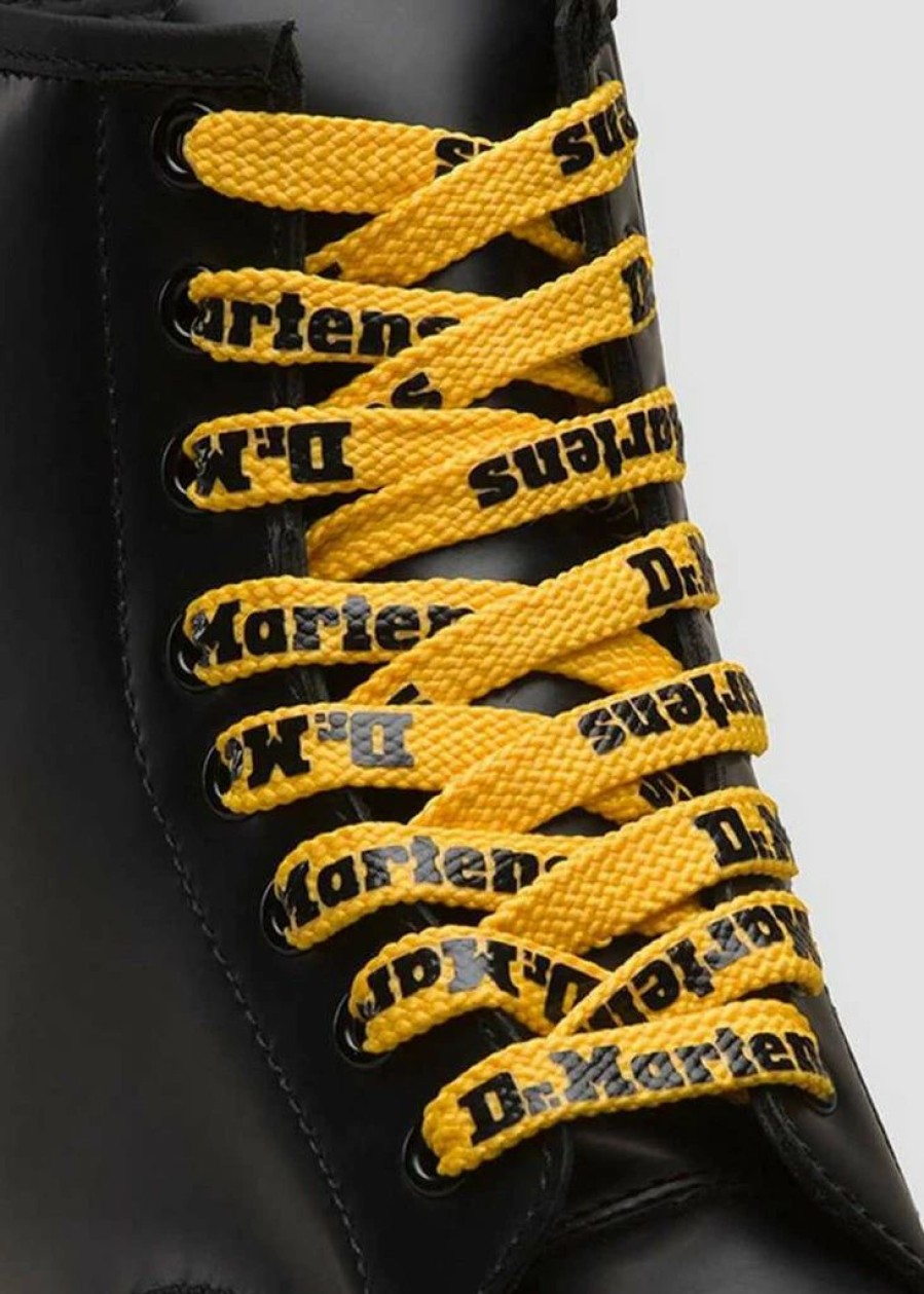 Shoes * | Dr. Martens Logo Laces Flat 8 Eyes Yellow And Black