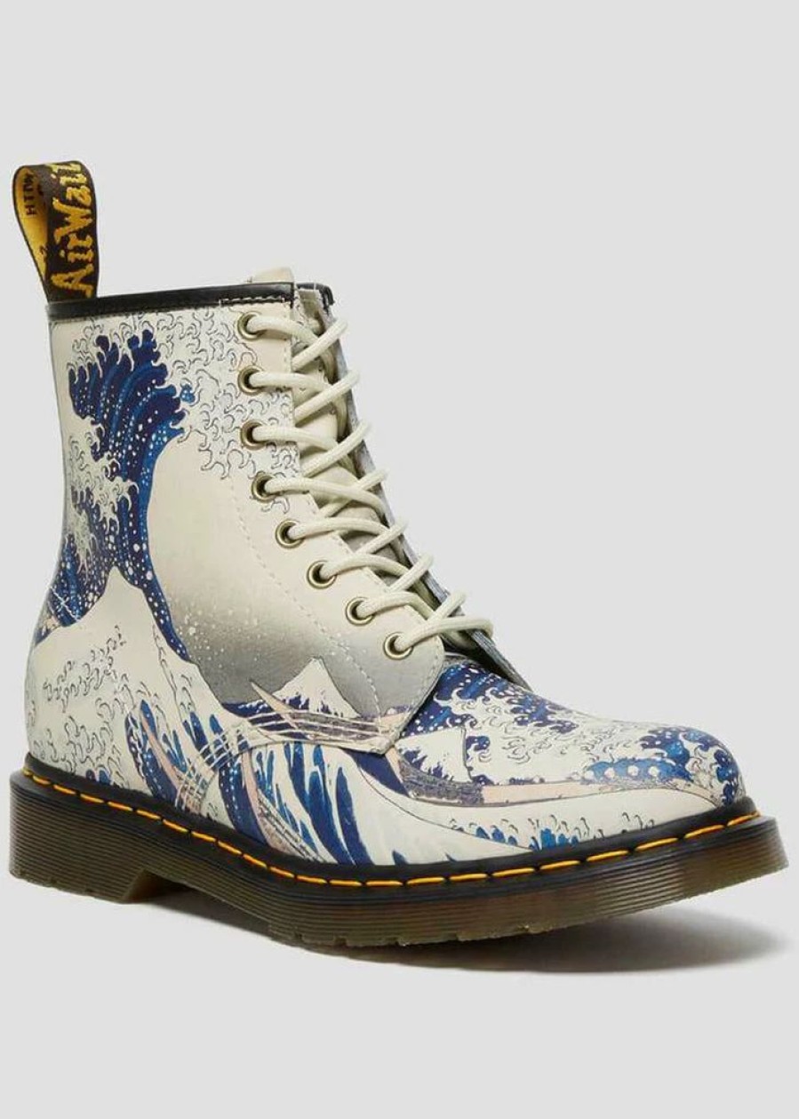 Shoes * | Dr. Martens X The Met 1460 The Great Wave Leather Boots Multi