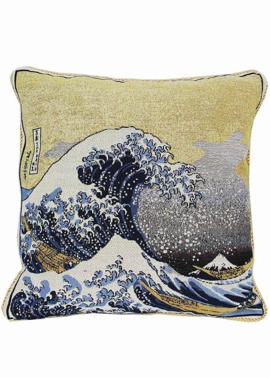 Pillows * | Tapestry Bags Hokusai Great Wave Off Kanagawa Cushion Case