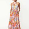 Dresses * | Unique Vintage Smak Parlour Budding Romance Summer 70'S Paisley Maxi Dress Multi