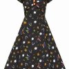 Dresses * | Collectif Dolores All Hallows Eve 50'S Swing Dress Black