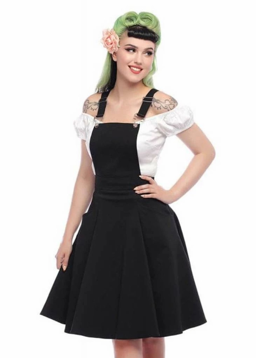 Dresses * | Collectif Kayden Braces 50'S Swing Dress Black