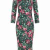 Dresses * | Collectif Vanessa Escapist Floral 50'S Pencil Dress Multi