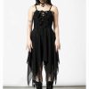 Dresses * | Killstar Anshee Mesh Lace-Up Dress Black