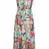 Dresses * | Smashed Lemon Tropical Flowers 70'S Maxi Dress White