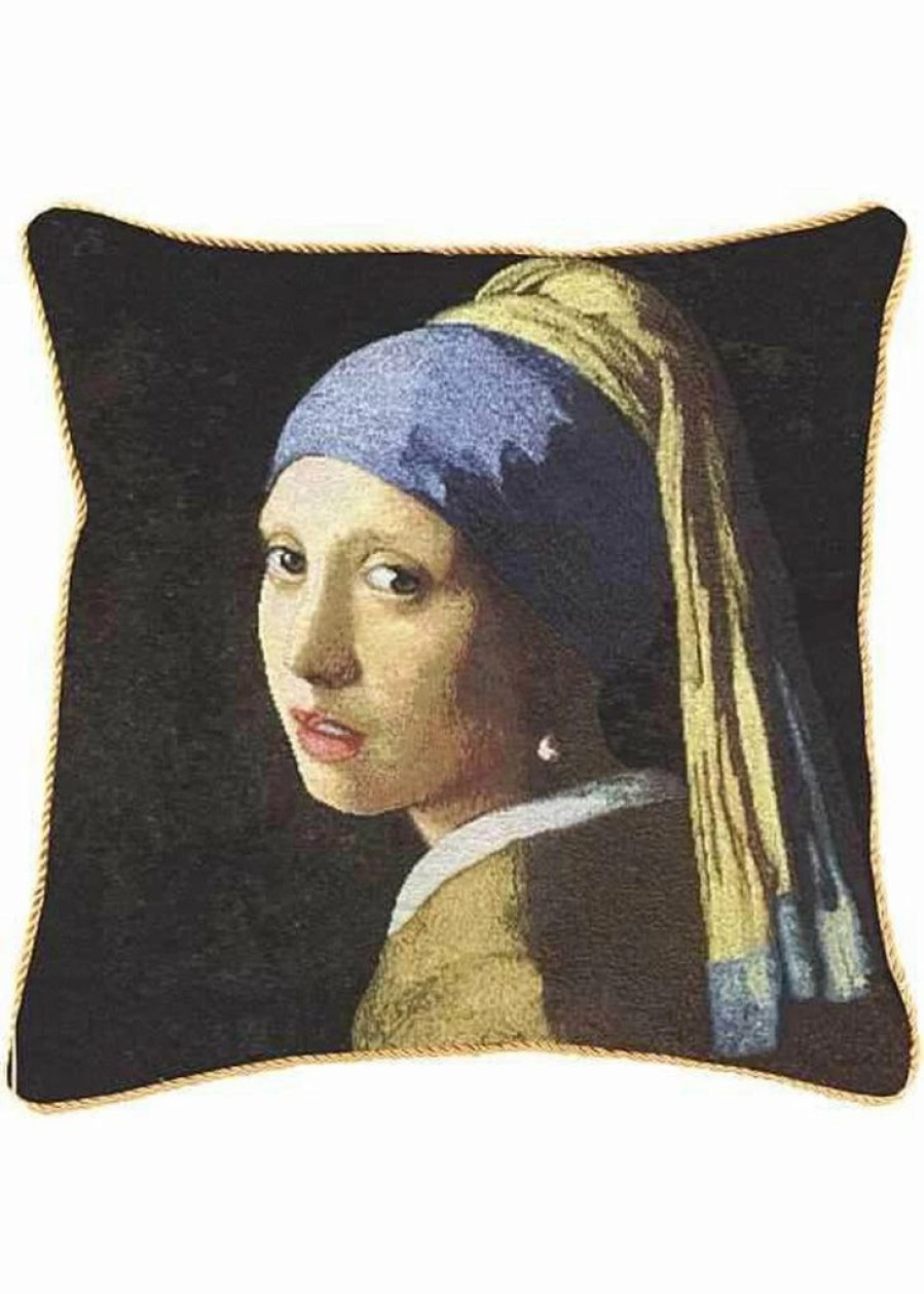 Pillows * | Tapestry Bags Vermeer Girl With The Pearl Earring Cushion Cover