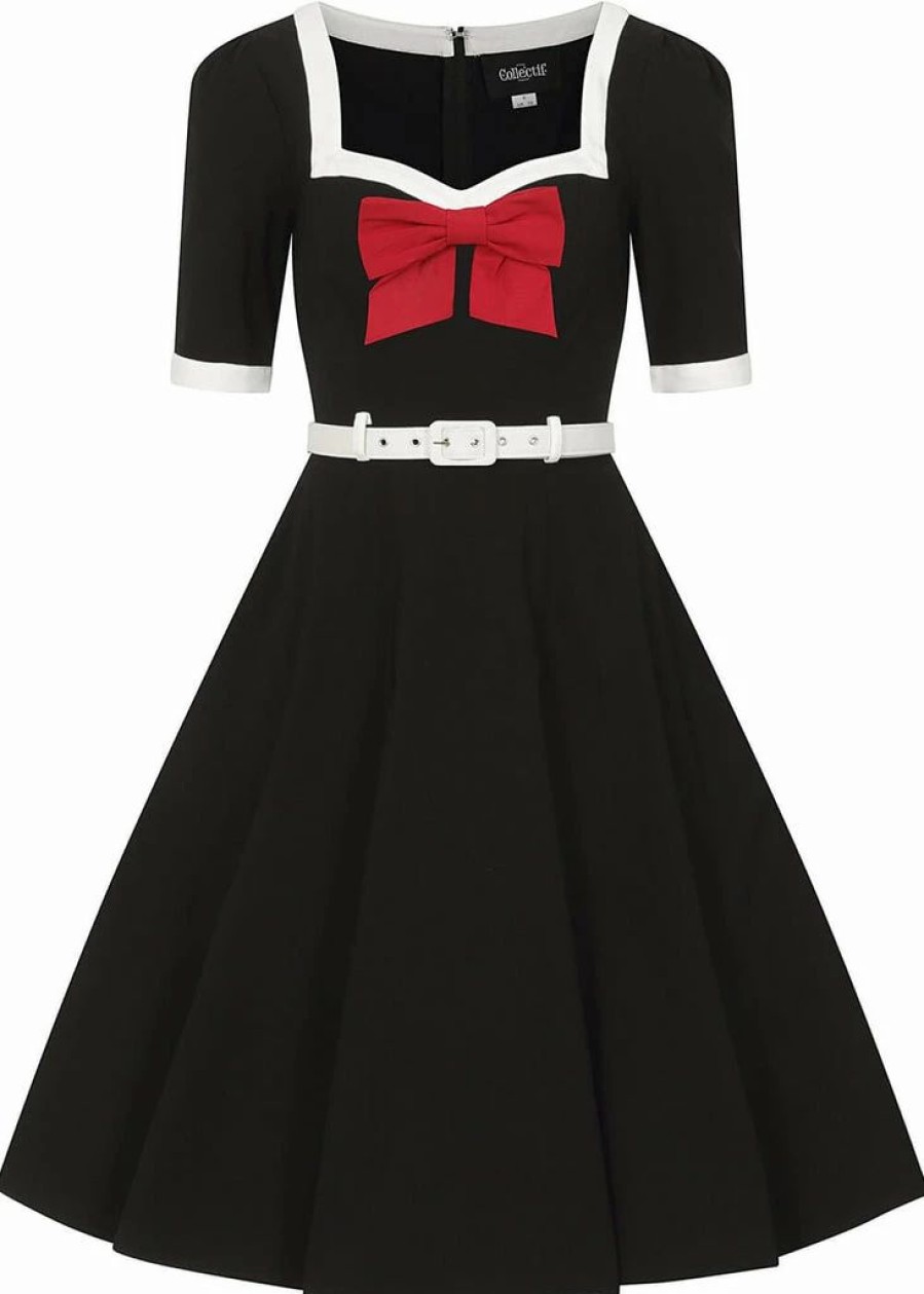 Dresses * | Collectif Sadie 50'S Swing Dress Black