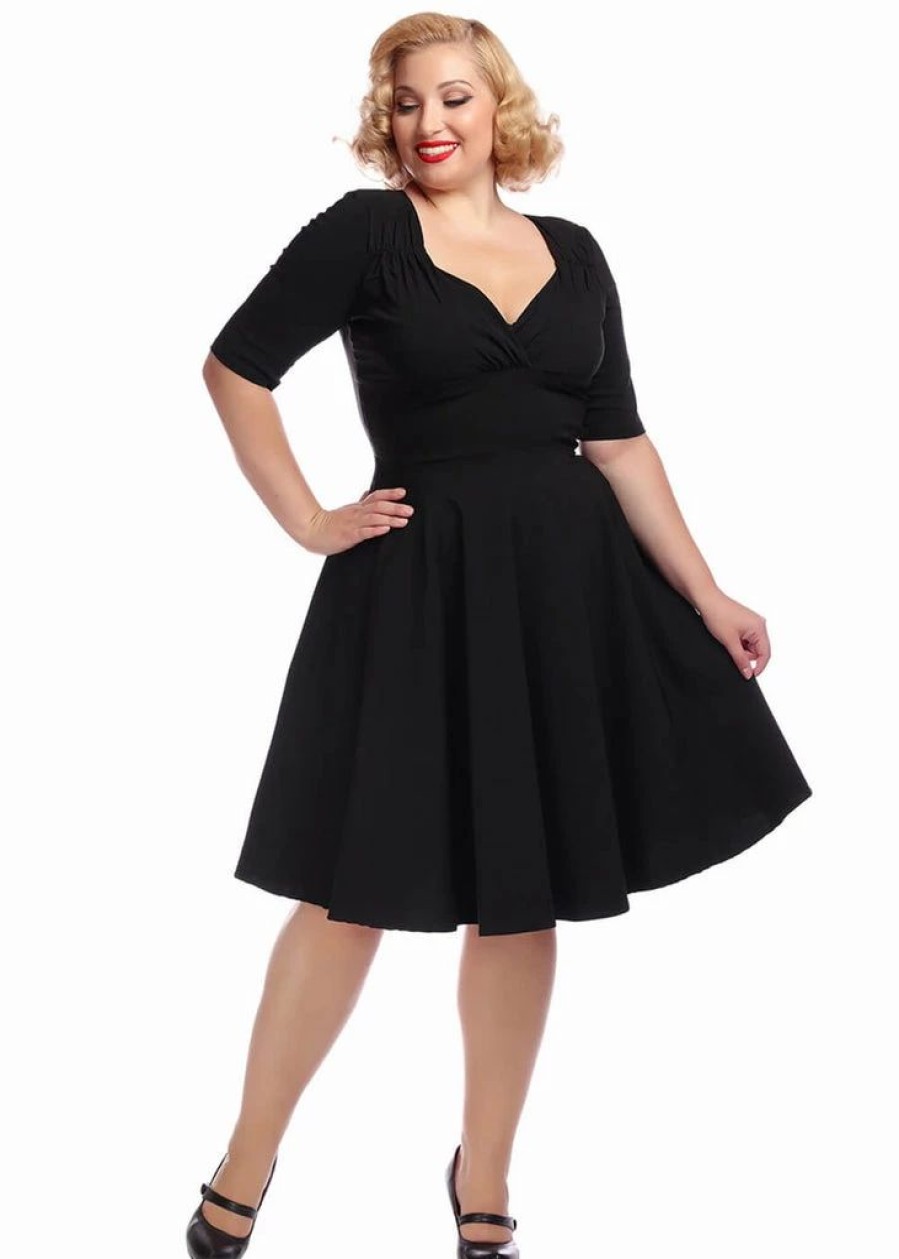 Dresses * | Collectif Trixie 50'S Swing Dress Black