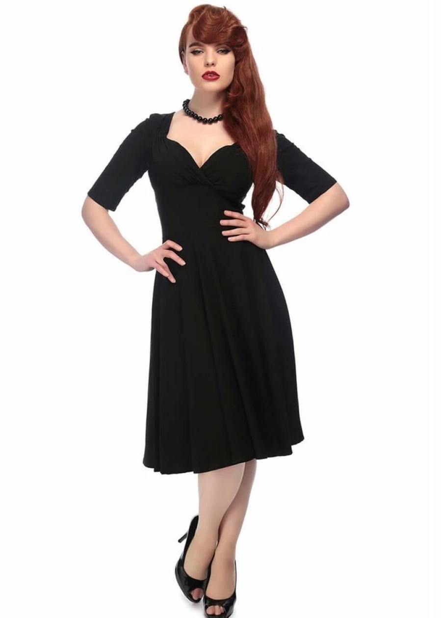 Dresses * | Collectif Trixie 50'S Swing Dress Black