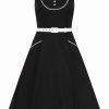 Dresses * | Collectif Kinsley Sailor 60'S Swing Dress Black