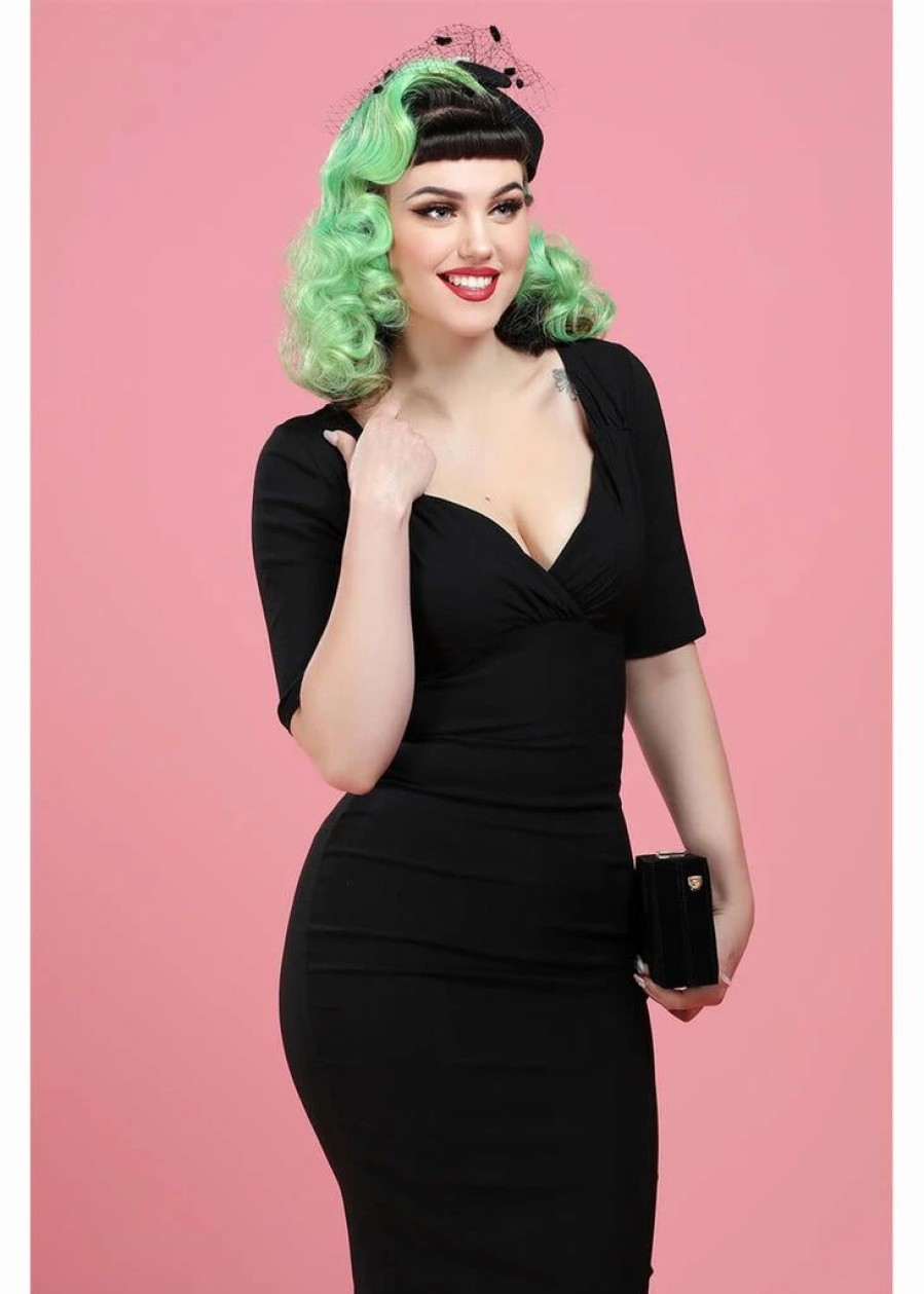 Dresses * | Collectif Trixie 50'S Pencil Dress Black