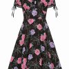 Dresses * | Hell Bunny Eloise Spiderweb 40'S Mid Dress Black