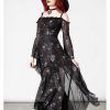 Dresses * | Killstar Mystic Meadow Mesh Maxi Dress Black