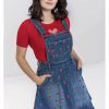 Dresses * | Hell Bunny Strawberry Denim 50'S Pinafore Dress Blue