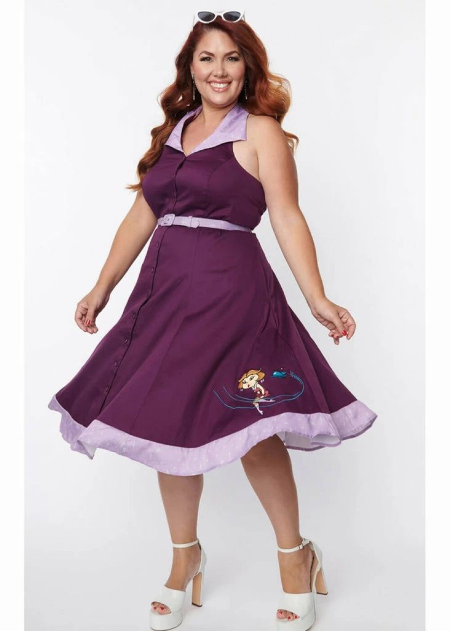 Dresses * | Unique Vintage X Jetsons Jane 60'S Swing Dress Purple