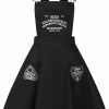 Dresses * | Hell Bunny Samara Ouija 60'S Pinafore Dress Black