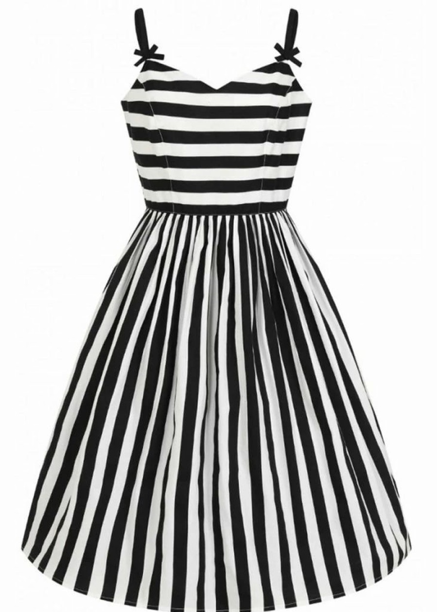 Dresses * | Hell Bunny Juno 50'S Swing Dress Black White