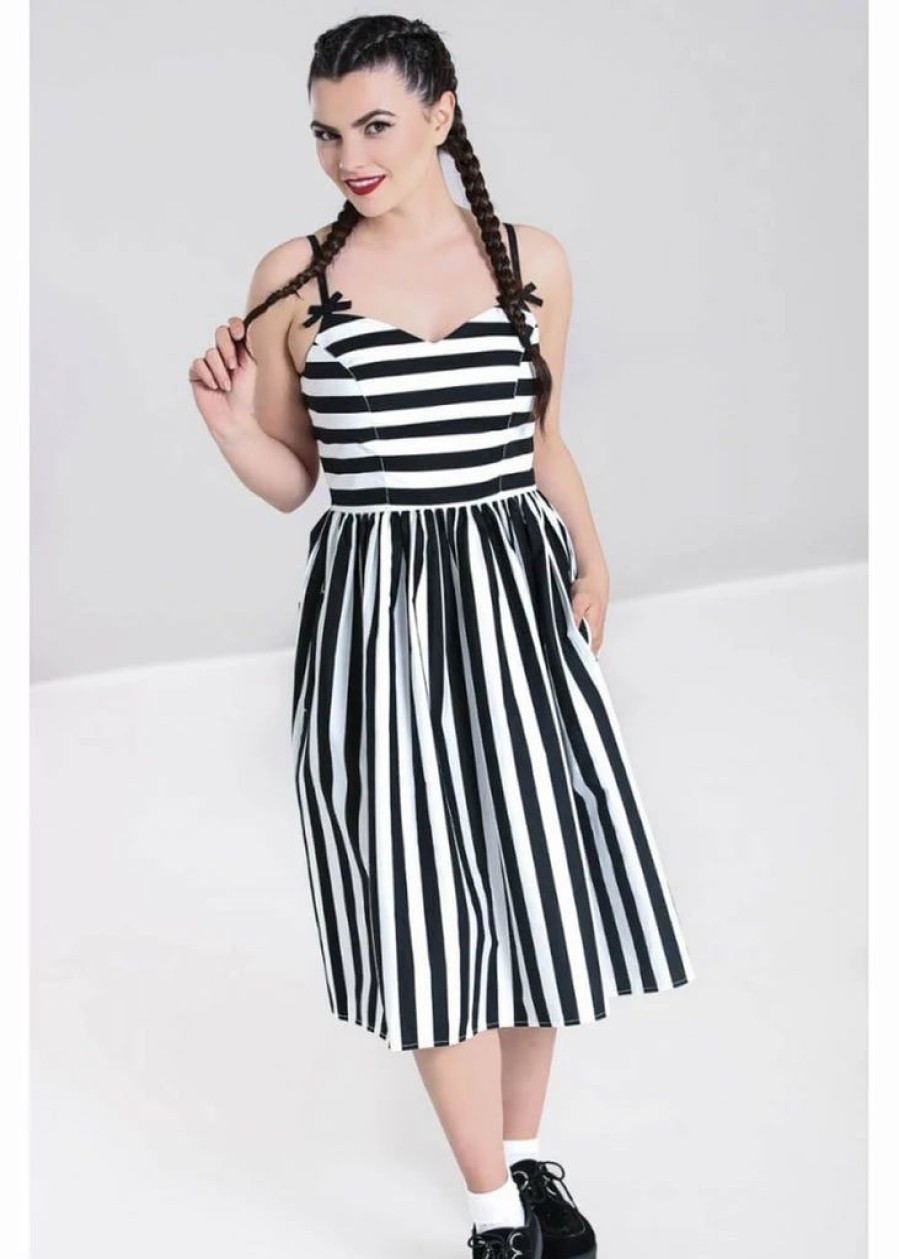 Dresses * | Hell Bunny Juno 50'S Swing Dress Black White