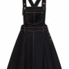 Dresses * | Hell Bunny Dakota 50'S Pinafore Swing Dress Navy