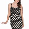 Dresses * | Banned Peplum Polkadot 50'S Pencil Dress Black