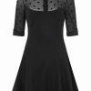 Dresses * | Collectif Wednesday Skater 50'S Dress Black