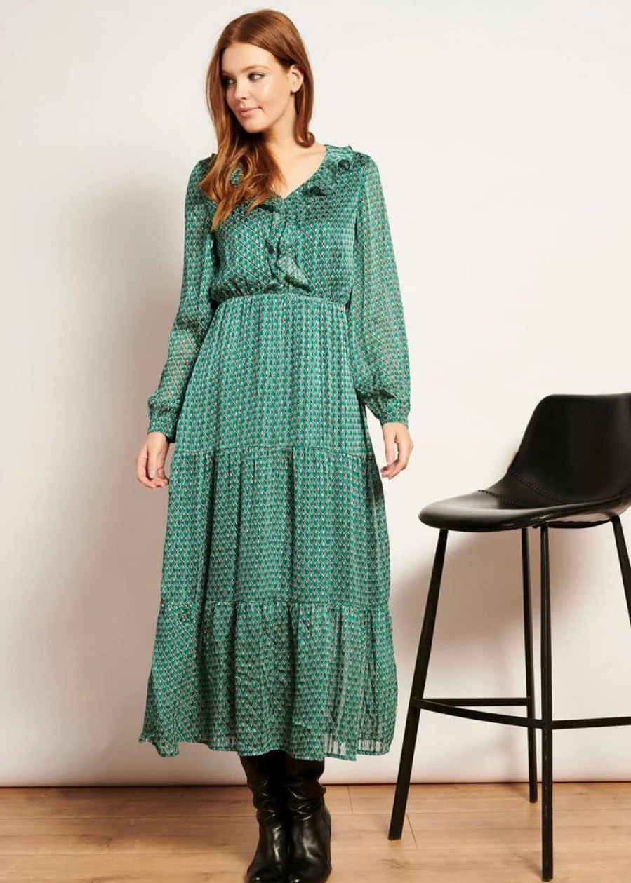 Dresses * | Smashed Lemon Hamam 70'S Maxi Dress Black Emerald