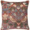 Pillows * | Tapestry Bags Morris Strawberry Thief Cushion Cover Red