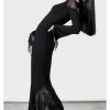 Dresses * | Killstar Spiderella Spiderweb Maxi Dress Black