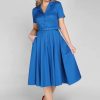 Dresses * | Collectif Caterina 50'S Swing Dress Blue