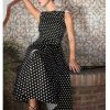 Dresses * | Collectif Frances Polkadot 50'S Swing Dress Black