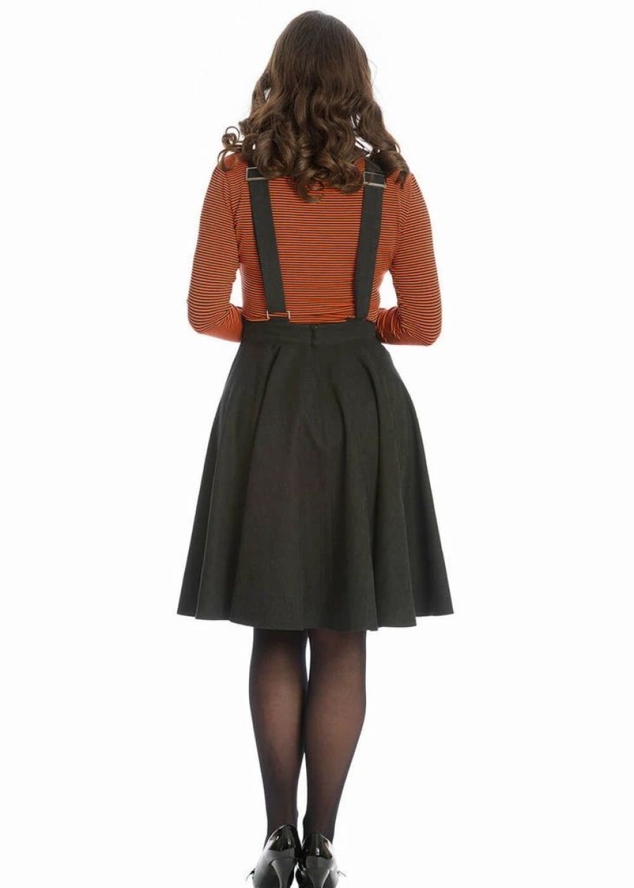 Dresses * | Banned Pumpkin Spice & All Things Nice Pinafore 60'S Swing Dress Black