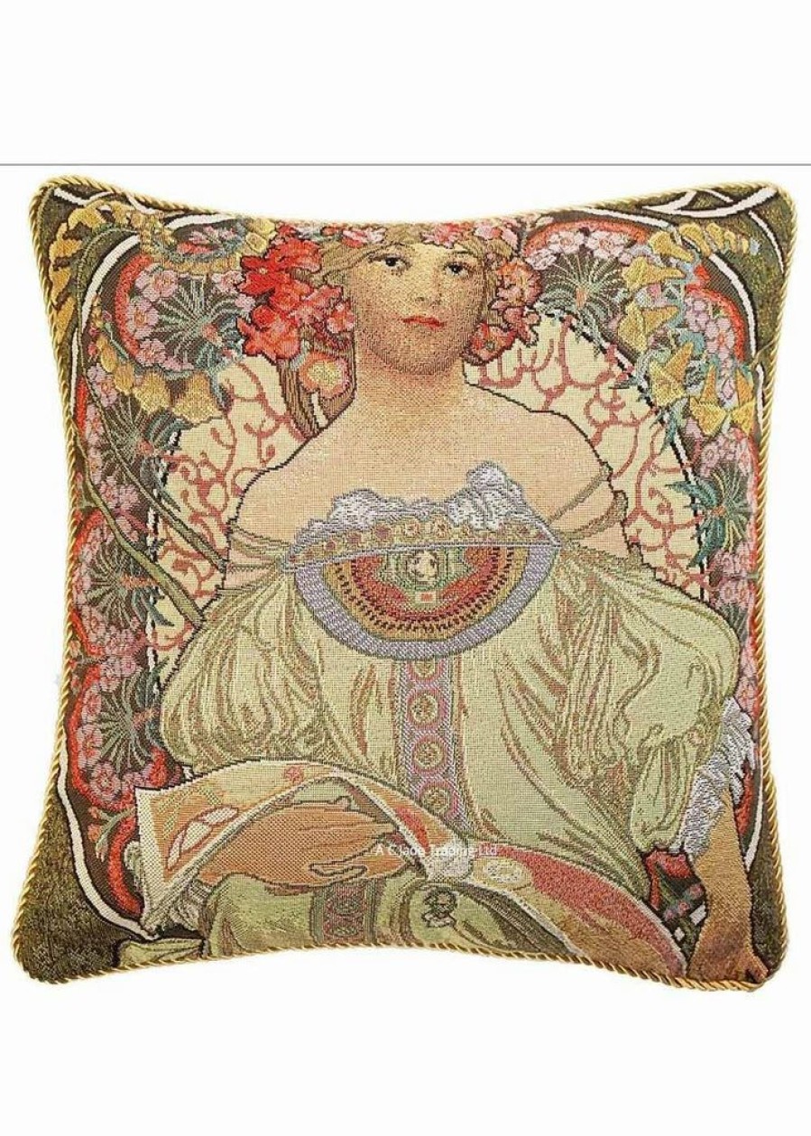 Pillows * | Tapestry Bags Alphonse Mucha Daydream Cushion Case