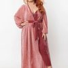 Dresses * | Unique Vintage Hollywood Heart Flocked 40'S Duster Pink