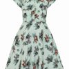 Dresses * | Hell Bunny Sofia Zebra 40'S Dress Green