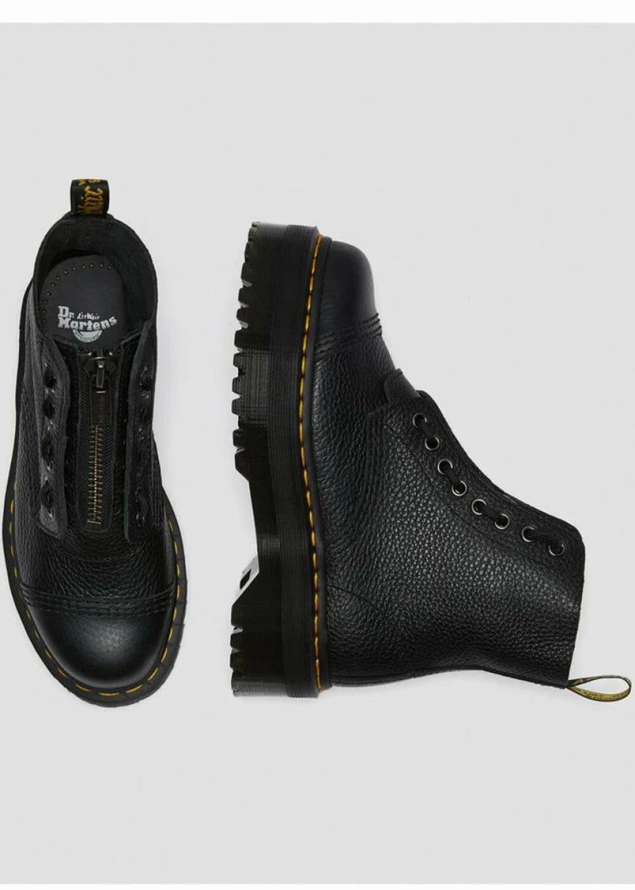 Shoes * | Dr. Martens Sinclair Nappa Leather Platform Boots Black