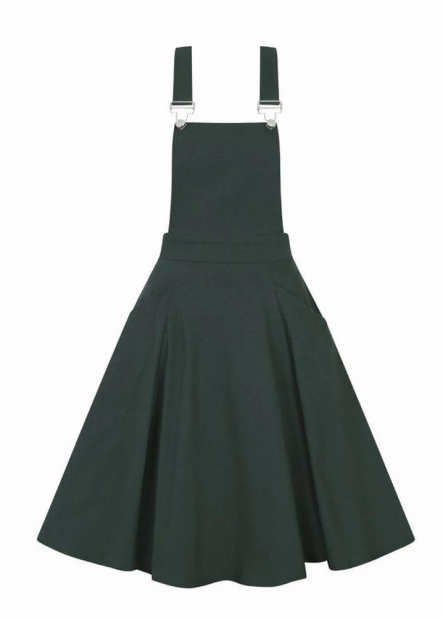 Dresses * | Collectif Kayden 40'S Overalls Swing Dress Green