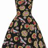 Dresses * | Hell Bunny Amias Sacred Heart 50'S Swing Dress Black