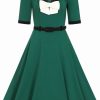 Dresses * | Collectif Sadie 50'S Swing Dress Green