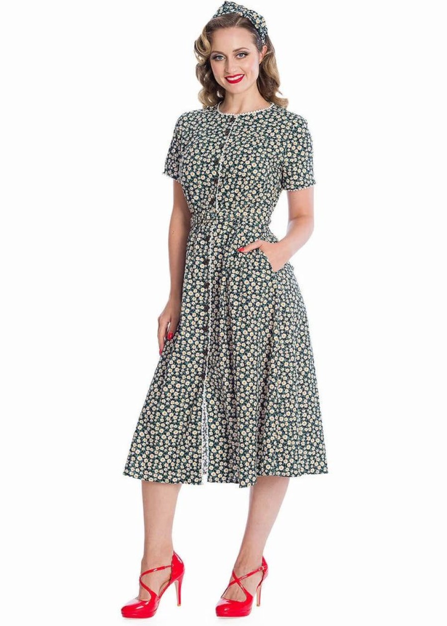 Dresses * | Banned Daisy 40'S Swing Dress Black