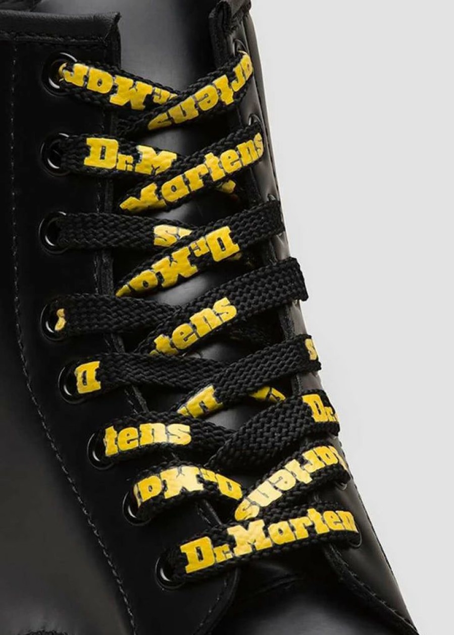 Shoes * | Dr. Martens Logo Laces Flat 8 Eyes In Black And Yellow