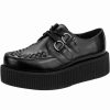 Shoes * | T.U.K Viva Hi Sole Leather Creepers Black