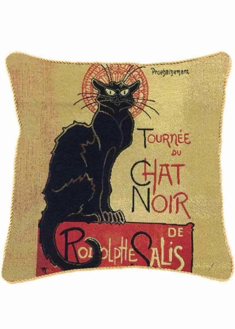 Pillows * | Tapestry Bags Steinlen Tournee Du Chat Noir Cushion Cover