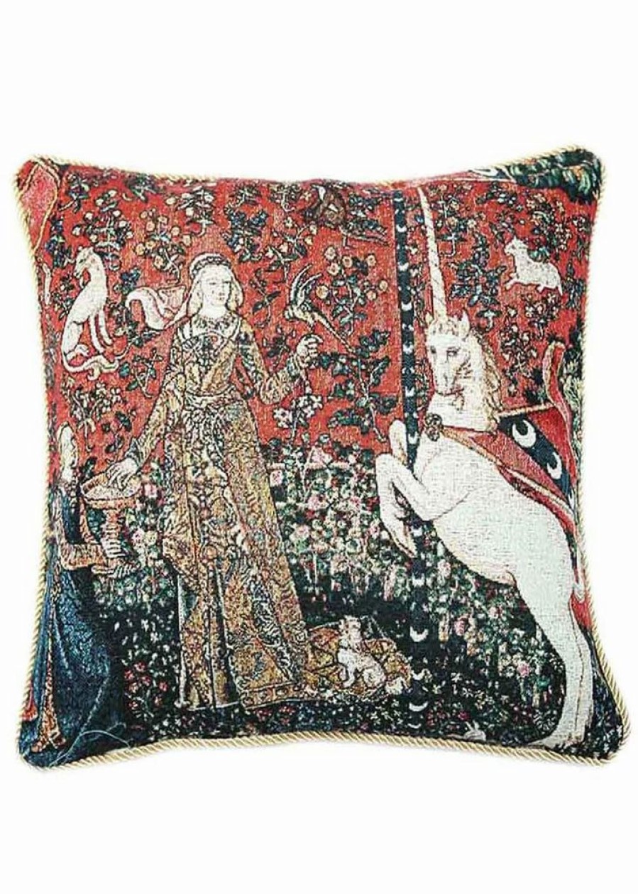 Pillows * | Tapestry Bags Lady & Unicorn Sense Of Taste Cushion Cover