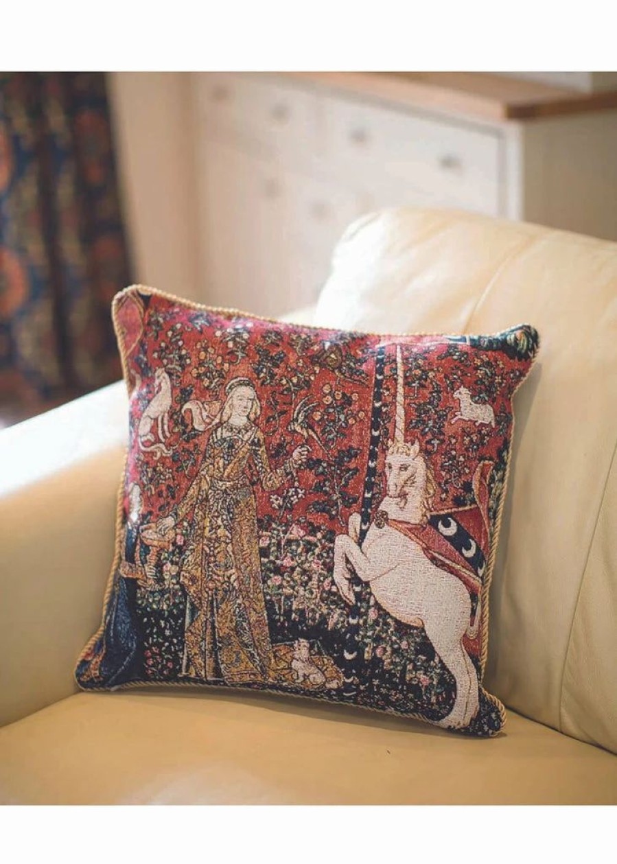 Pillows * | Tapestry Bags Lady & Unicorn Sense Of Taste Cushion Cover