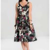 Dresses * | Hell Bunny Tahiti 50'S Swing Dress Black