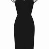 Dresses * | Collectif Alina 50'S Pencil Dress Black