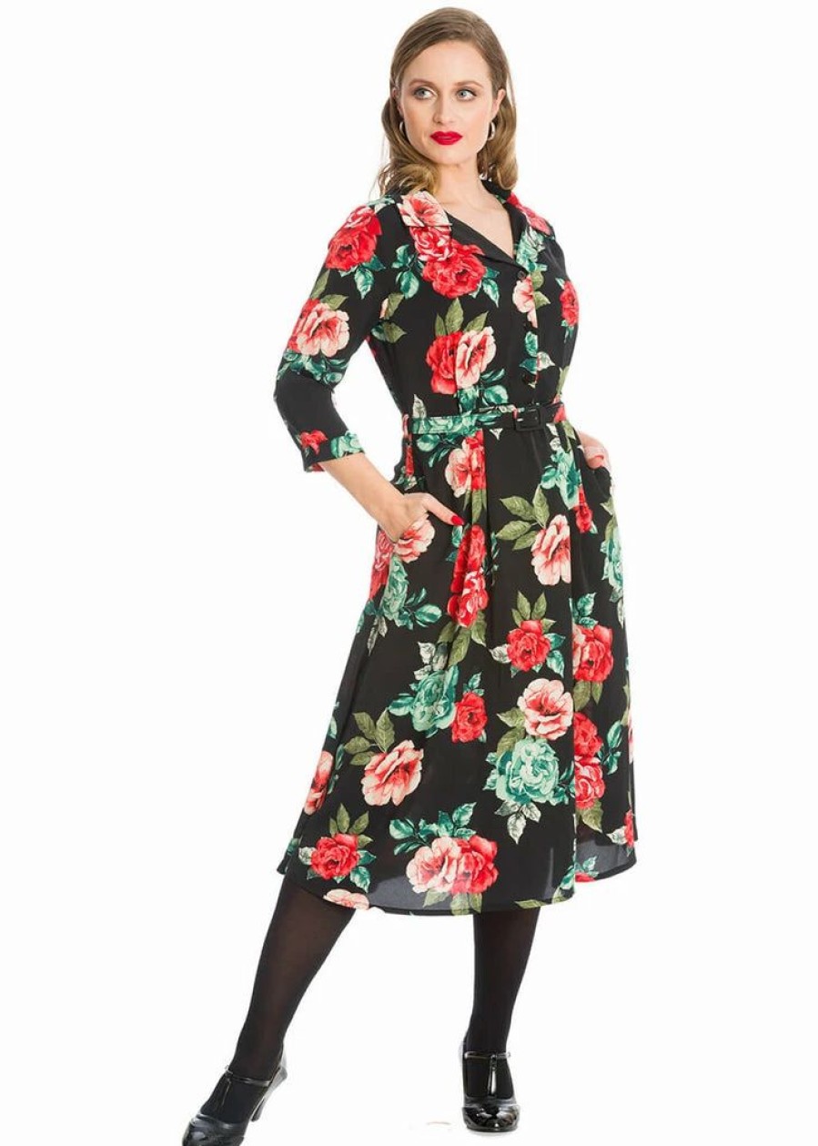 Dresses * | Banned Evening Rose 40'S A-Line Dress Red