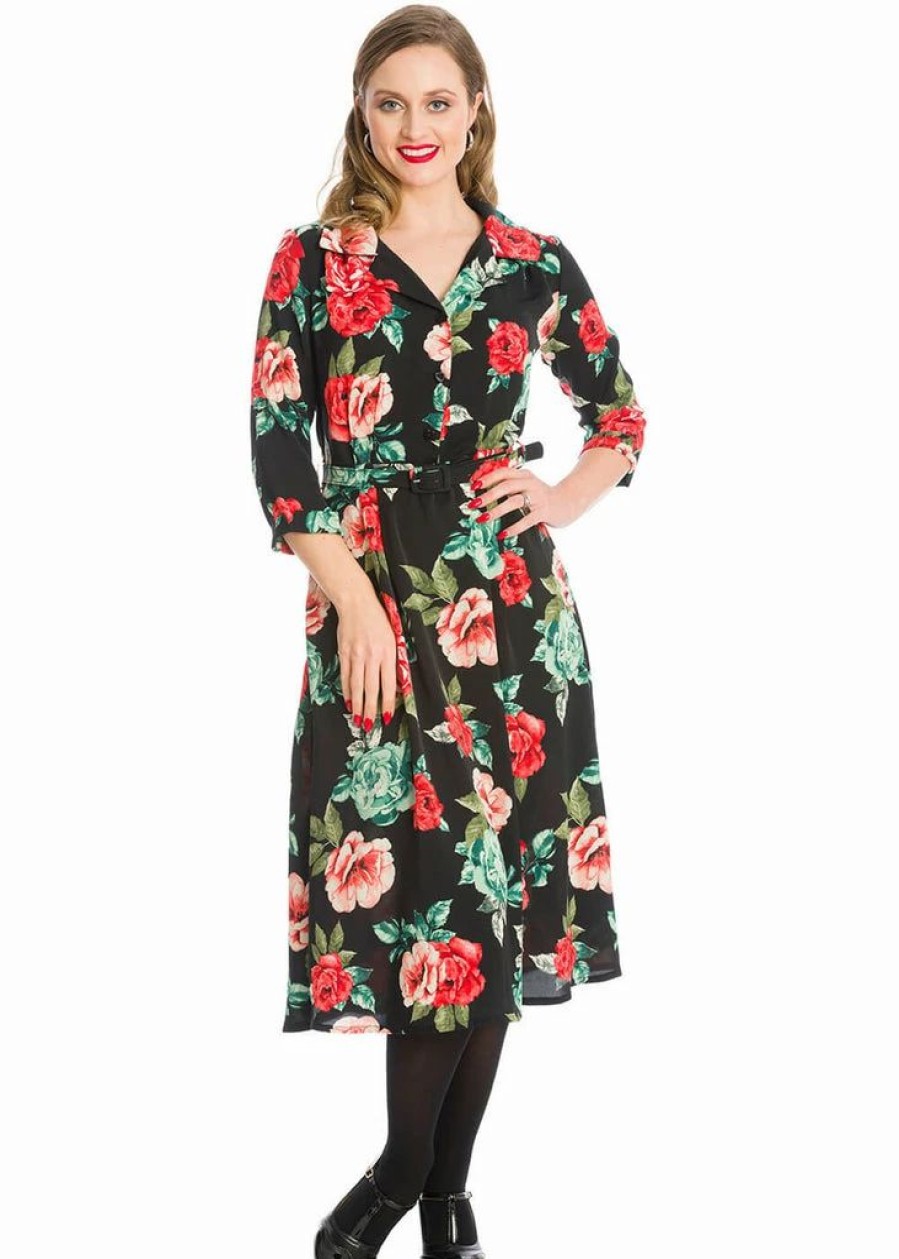 Dresses * | Banned Evening Rose 40'S A-Line Dress Red